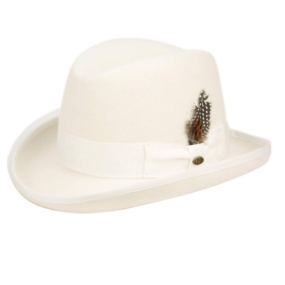 5222 Classico 's Wool Felt Homburg Hat M, Ivory